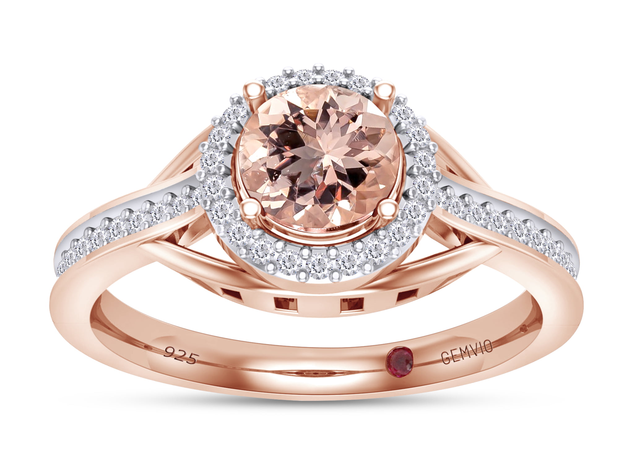 Details about   Morganite Gemstone Engagement Ring 925 Sterling Silver Rose Color 