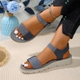thumbnail image 5 of Pandaie Womens Orthopedic Walking Sandals Comfortable Plantar Fasciitis Arch Support Summer Beach Vacation Shoes with Adjustable Strap Blue 7.5, 5 of 9