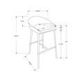 thumbnail image 3 of Bar Stool Set Of 2 Counter Height Kitchen Metal Fabric Grey Chrome, 3 of 5