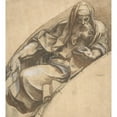 thumbnail image 2 of Paolo Farinati 12x13 Gold Ornate Wood Frame and Double Matted Museum Art Print Titled - Seated, Bearded Man Holding a Banderole (1524-1606), 2 of 4