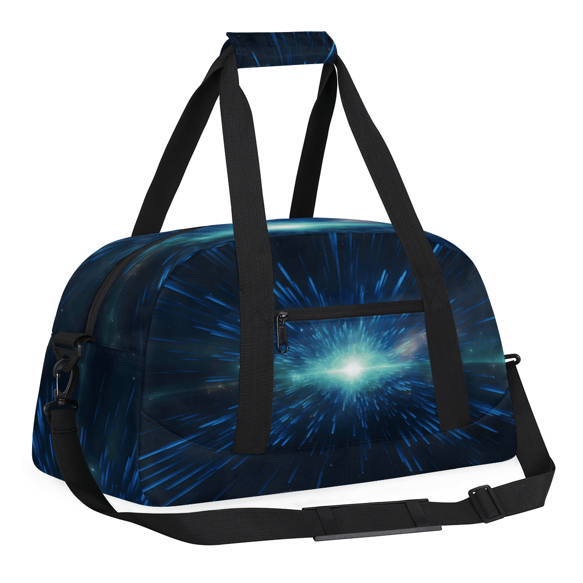 Herdesigns Space Sports Duffle Bag for Women & Men, Galaxy Gym Bag Dance Bag Overnight Bag Carry On Weekender Travel Bag