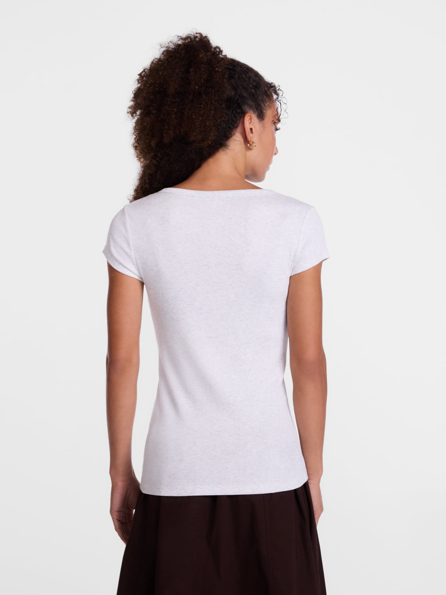 Scenario Women's Rib Henley with Short Sleeves, Sizes XS-XXXL