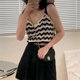 thumbnail image 2 of Vintage Boho Knitted Camis Tops Beachwear Striped Women Summer Sleeveless for Tank Vest Tops V Neck for Young Girl Stude brown, 2 of 4