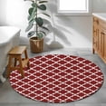 thumbnail image 5 of Red Moroccon Round Rug 3ft Washable Circle Entryway Rugs Non Slip Vintage Farmhouse Minimalist Motifs Art Area Rug Indoor Floor Carpet for Bedroom Kitchen Living Room Home Office Dining Room Nursery, 5 of 8