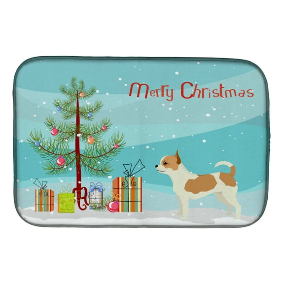 Chihuahua Christmas Tree Dish Drying Mat