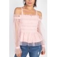 thumbnail image 4 of Sheer Mesh Open Shoulder Top, 4 of 5