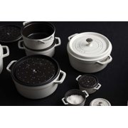 Staub Cast Iron 5.5-qt Round Cocotte - White Truffle
