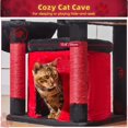 thumbnail image 4 of Cat Tree [/CM] Cat Tower for Indoor Cats Large Adult Cat Condo with Large Platform Hanging Basket Scratching Posts Pompoms Light MSW, 4 of 8