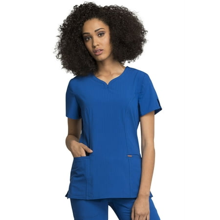 

Cherokee Statement Women s Scrubs Top Ribbed V-Neck CK695