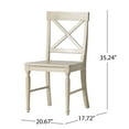 thumbnail image 3 of GDF Studio Northrup Farmhouse Acacia Wood Dining Chairs, Set of 2, Antique White, 3 of 11