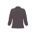thumbnail image 4 of Women's Casual Fitted Blazer Draped Open Front with Ruched 3/4 Sleeves (S-3XL), 4 of 6