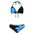 thumbnail image 5 of Qiopertar Women's Two Piece Bikini Set Vintage Floral Print Swimsuit High Waisted Shorts Tummy Control Swimwear Beach Pool Party Vacation, Blue M, 5 of 7