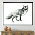 thumbnail image 2 of Designart 'Black and White Portrait Fox' Farmhouse Framed Canvas Wall Art Print, 2 of 5