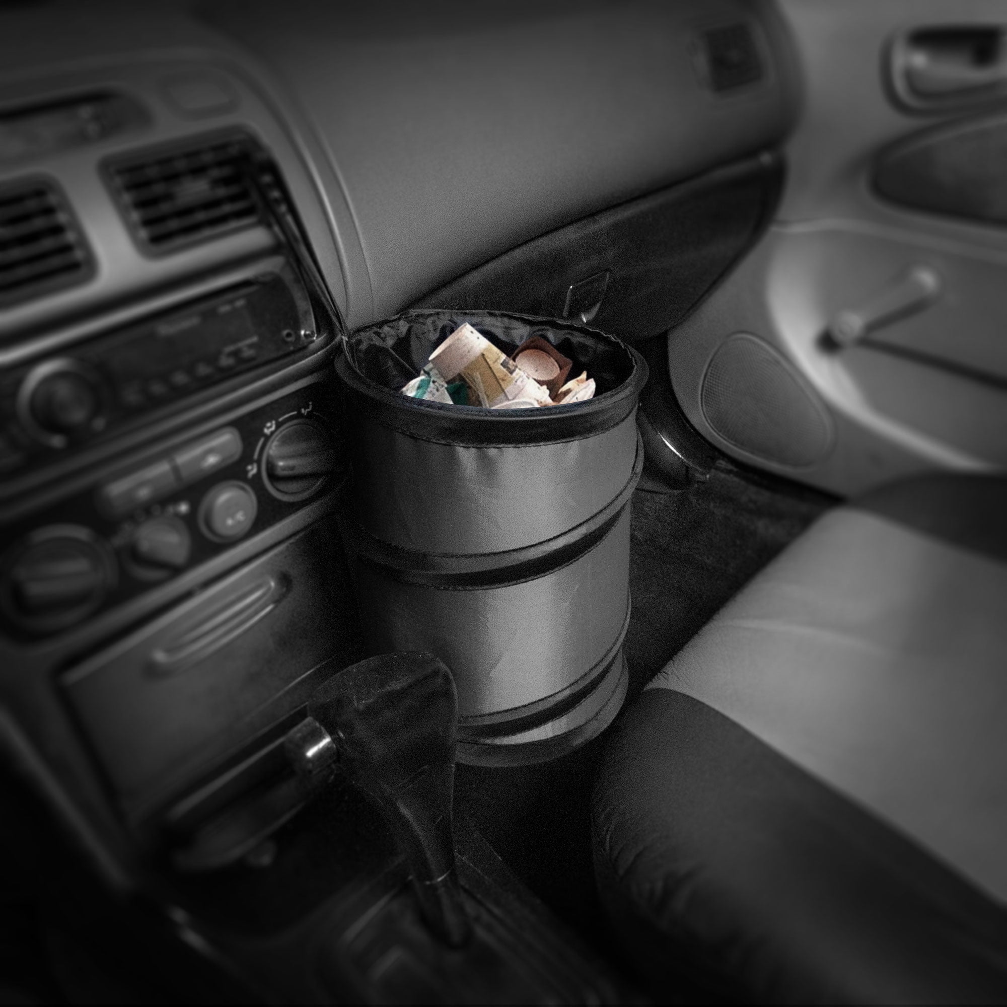 Scossa Car Garbage Can Snacks Waterproof! Cans Now Bigger with 3 Side Pockets for Toys Black Drinks. FBA_SC-01