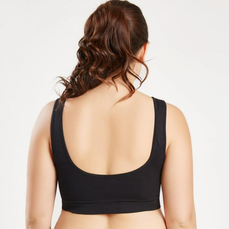 Women Plus Size Solid Color Wire-Free Sport Bra with Pads 2XL 3XL 4XL(US  size)