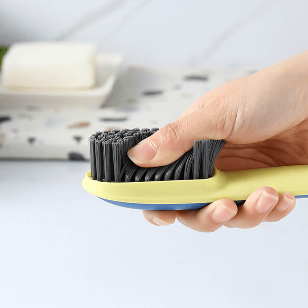 Household Bristle Cleaning BrusCleaning Brush Household Small Laundry Brush  for Soft Bristle Scrub Clothes Shoe Fabric Hand Cleaning Brushh,Press Type  Automatic Liquid Adding Brush 