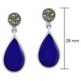 thumbnail image 4 of AeraVida Vintage Elegance Blue Lapis Teardrops Sterling Silver Post Drop Earrings, 4 of 5