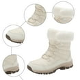 thumbnail image 5 of CAICJ98 Women's Winter Boots Warm Lined Mid Calf Boots Waterproof Hiking Shoes Fashion Women Snow Boots (White,Size 6), 5 of 9