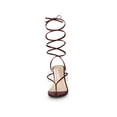 thumbnail image 6 of BLISSFUL STEP Women's Lace Up Clear Strap Flip Flops Wedge Sandals Burgundy 7, 6 of 8