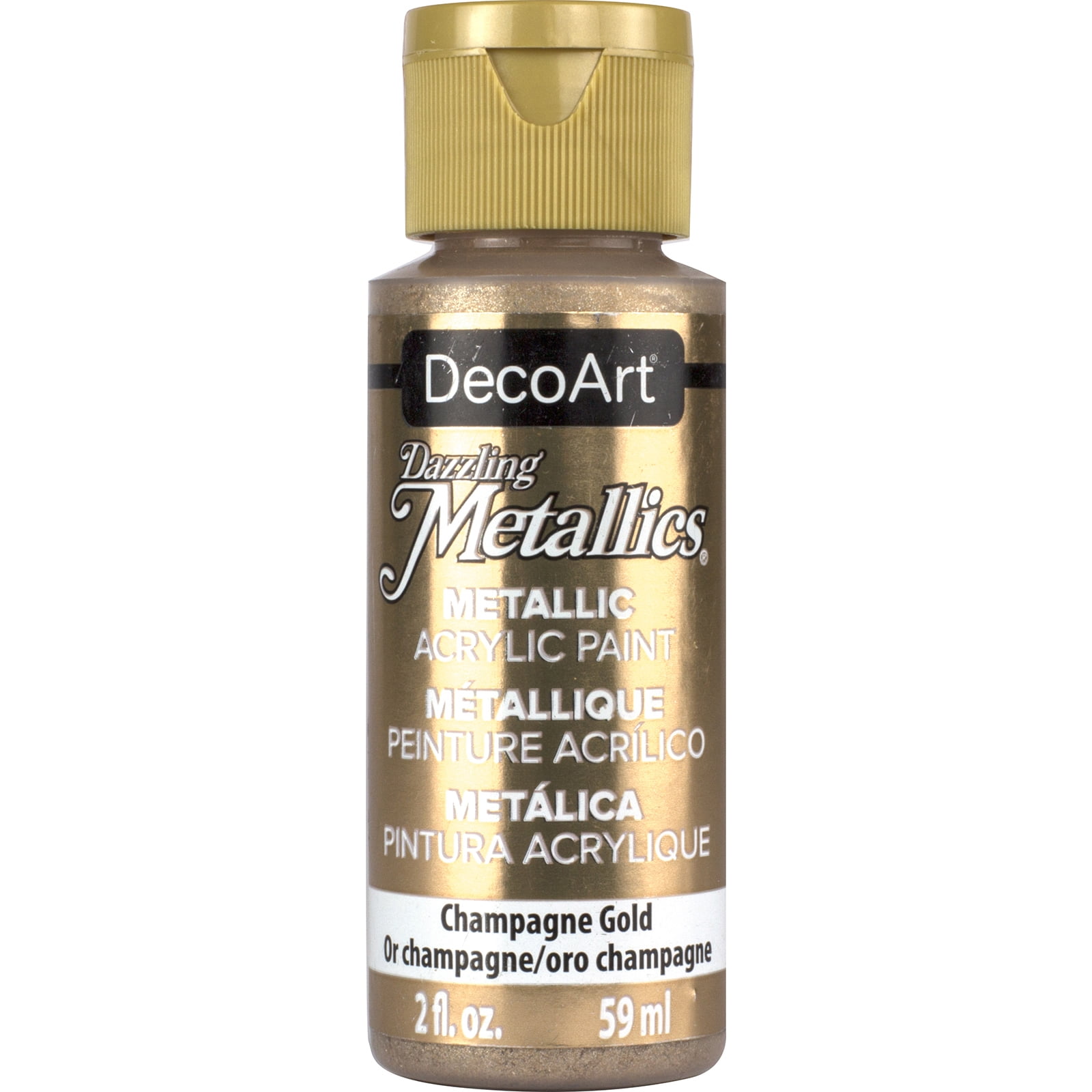 DecoArt Dazzling Metallics Acrylic Paint 2 oz Champagne Gold - Walmart.com