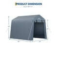 thumbnail image 4 of YUSAZENS Abri d'Auto Portable Étanche 6x8FT avec Porte Enroulable, Abri de Garage Robuste pour Motocyclette et Rangement d'Outils, Rangement Extérieur Résistant aux Intempéries, 4 of 8