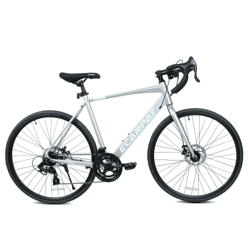 A28320R Silver Road Bike 700Cx28 16-Speed Disc Brakes Lightweight Aluminum Frame for Men Women