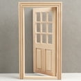 thumbnail image 2 of Puerta de casa pequeña, puerta de madera, puerta de muebles en miniatura para decoración, 2 of 8