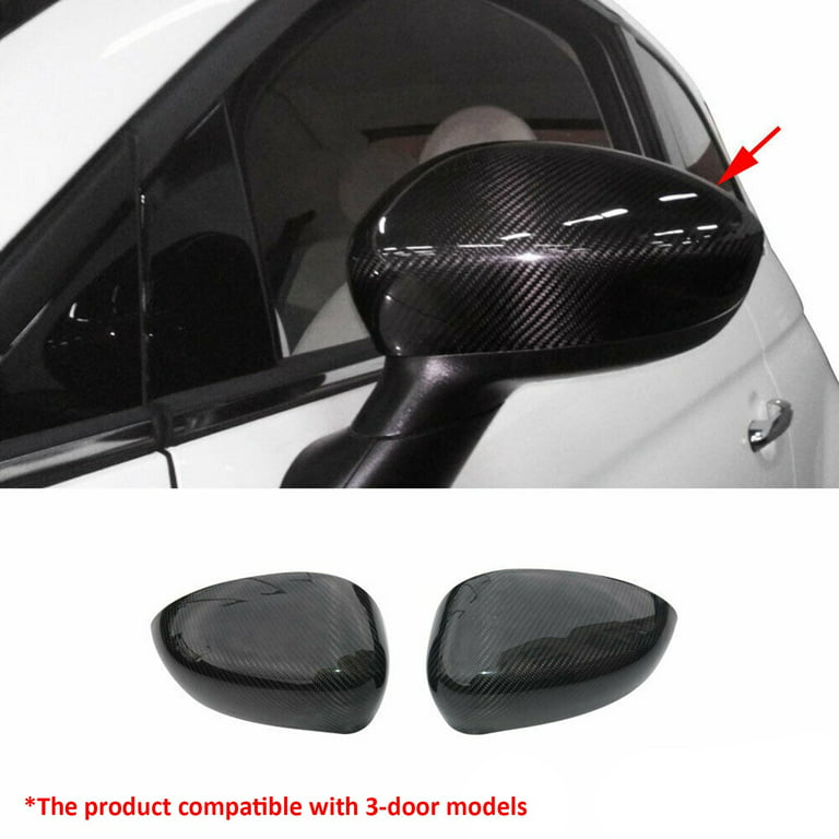 Fits Fiat 500 500C 2012-2019 Genuine Carbon Fiber Side Mirror Cover Cap 2  Pcs