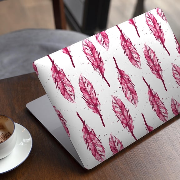 DesignSkinz Crimson Feather Pattern Full-Body Skin Decal Wrap Cover for MacBook 12" Retina (A1534)