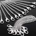 thumbnail image 3 of YYKihy 20 Pack Silver Plated Necklace Chains Bulk Cable Chain Pack For Jewelry Making Bracelet Necklace Extenders Chain Each 1.97, 3 of 8