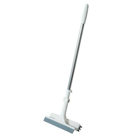 

Ozmmyan Multifunctional Retractable Floor Brush With Two Brush Heads Detachable Rotatable Dual-purpose Brush Head Brooms Bathroom Wiper Dual Purpose