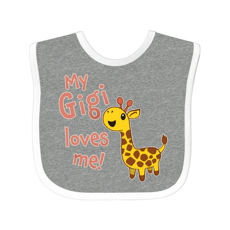 

Inktastic My Gigi Loves Me- Cute Giraffe Gift Baby Boy or Baby Girl Bib