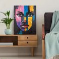 thumbnail image 5 of Abstract Colorful Woman Face Canvas Painting，Suitable for Living Room， Bedroom， Office， Bathroom， and Dining Room Decoration., 5 of 8