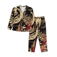 thumbnail image 1 of Fotbe Gothic Eastern Floral Skull Conjunto de Pijama de Manga Larga para Mujer con Estampado, Ropa de Dormir de 2 Piezas, Conjunto de Casa Suave y Cómodo con Bolsillos-Medium, 1 of 7