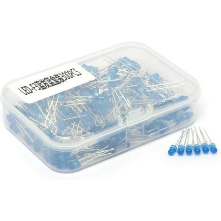 

WCX 300Pcs 3mm LED Diode Lights (Clear Round Transparent DC 2V 20mA) Lighting Bulb Lamps Electronics Components Light Emitting Diodes (Blue)-0614