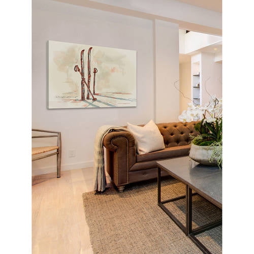 Marmont Hill 'Skis' by Marie Eve Pharand Painting Print on Wrapped Canvas