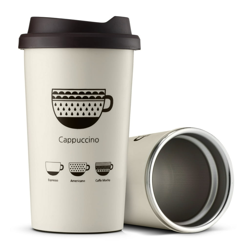 white travel coffee mug