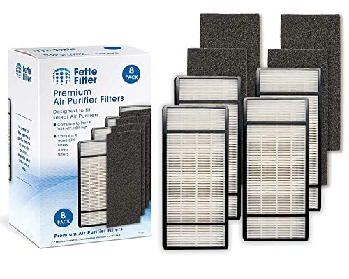 Pack of 4 HEPA Filters & 8 Carbon Pre-Filters for Air Purifier... Fette Filter 