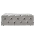 thumbnail image 3 of Weston Home Bowman Rectangular Tufted Ottoman with Casters, Grey Velvet, 3 of 7