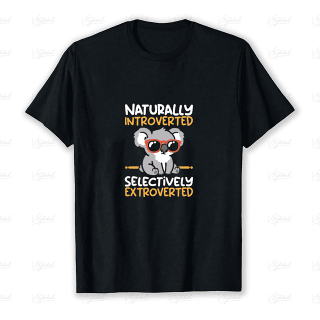 T-Shirt Unisexe Koala Naturellement Introverti Sélectivement Extraverti Animal, jusqu'à la Taille 5TG
