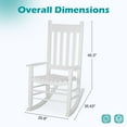 thumbnail image 6 of NiamVelo Outdoor Solid Hardwood Porch Rocking Chair 243 lbs Capacity for Home Garden, White, 6 of 11
