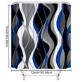 thumbnail image 3 of 4Pcs Blue Shower Curtain Sets with Non-Slip Rugs, Toilet Lid Cover and Bath Mat, Black and Gray Bathroom Decor Set Accessories Fabric Waterproof Shower Curtains with 12 Hooks, 72 x 72 Inch, 3 of 5