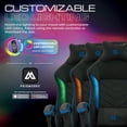 thumbnail image 4 of Gamer Gear EdgeX LED Ergonomic Gaming Chair with Adjustable Padded Headrest, Vibrating Lumbar Pillow, Extendable Padded Footrest, Black and Blue, 4 of 13