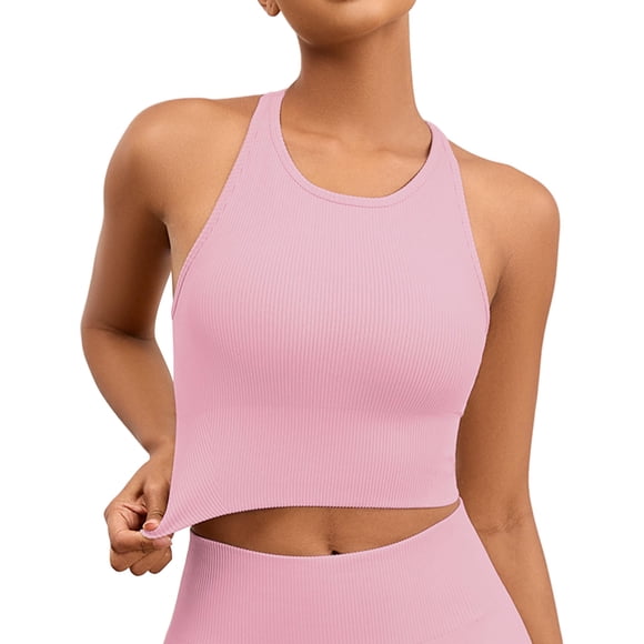 Camiseta sin mangas AegisChic Longline con sujetadores deportivos de yoga para mujer