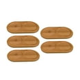 thumbnail image 2 of Abbracc 5 Pieces Bamboo Serving Tray Cup Coaster for Coffee Table Kitchen Countertop oval 2 holes, 2 of 9