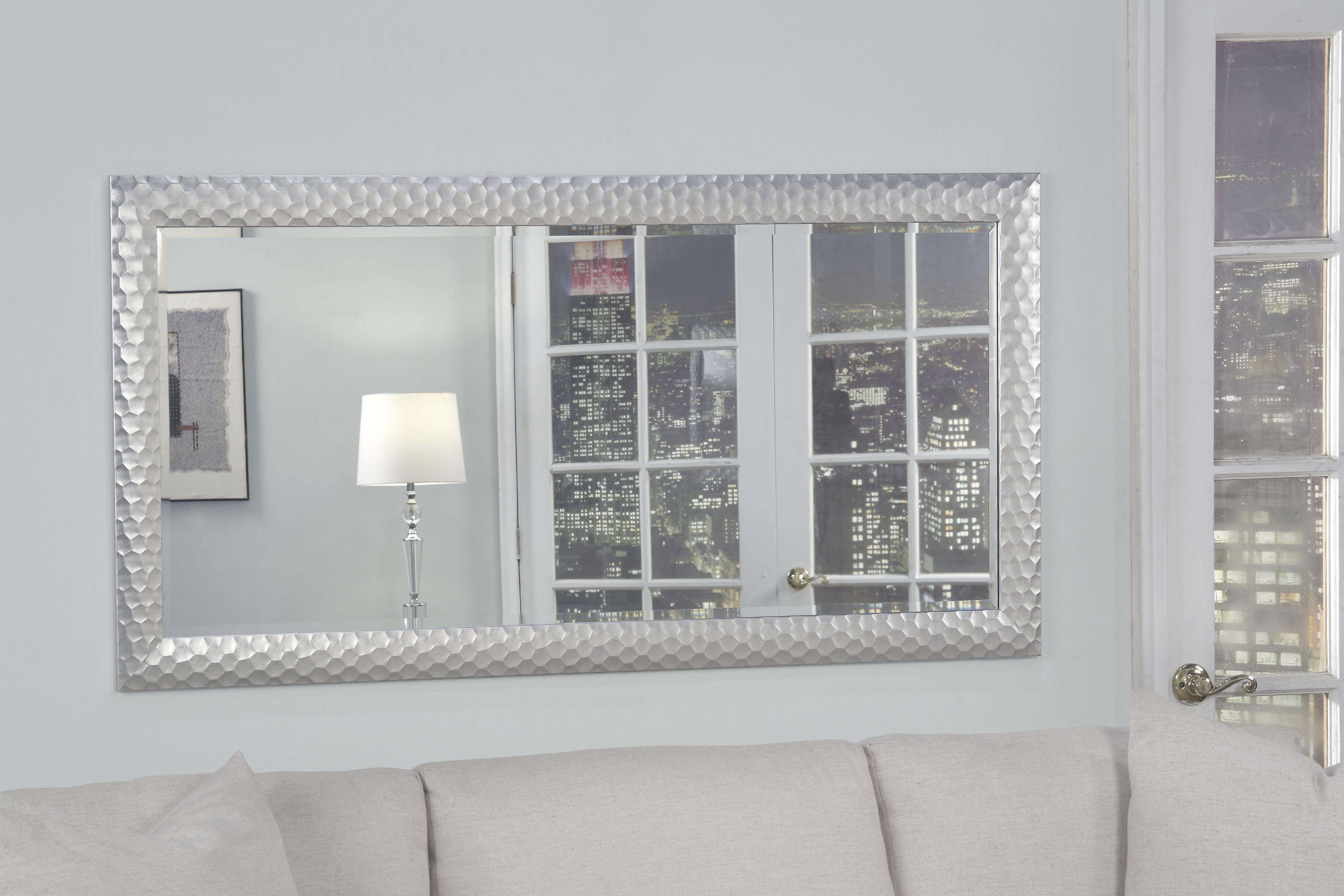 Full Length Leaner Mirror Glam Metallic Silver 64" x 30" by Martin Svensson Home