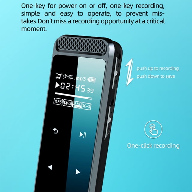 LSLJS Enregistreur Vocal Numérique avec Lecture Enregistreur pour Conférences Réunions Entrevues Enregistreur Audio Charge USB MP3, Enregistreur Vocal