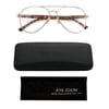 EYE ZOOM Unisex Aviator Style Blue Light Blocking Reading Glasses, Gold +1.75