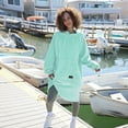 thumbnail image 6 of Women’s Plush Hoodie Sweatshirt Dress, Casual Pullover Sweater with Kangaroo Pocket, One Size, 6 of 7