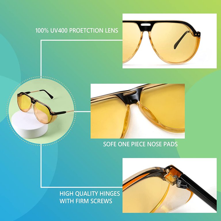 FEISEDY Women Men Vintage Aviator Sunglasses Side Shield  display picture 3